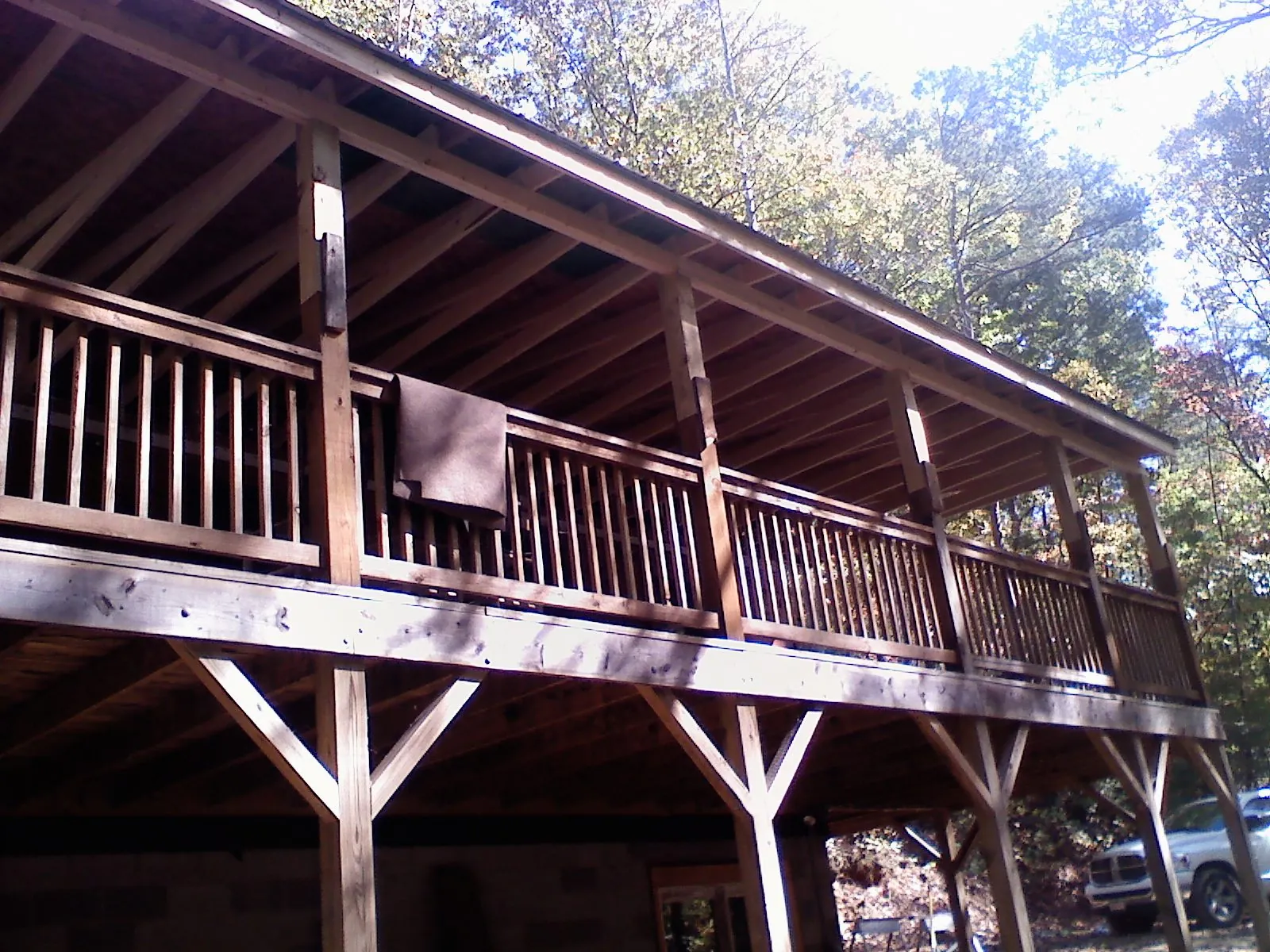 Timber framing under a new elevated porch and deck — Roof Leak Repair in Tucker by Roofing Brothers